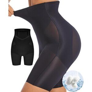 Women's Black Shapewear Control  Body Shaper Waisted Seamless Rolling Slimmer